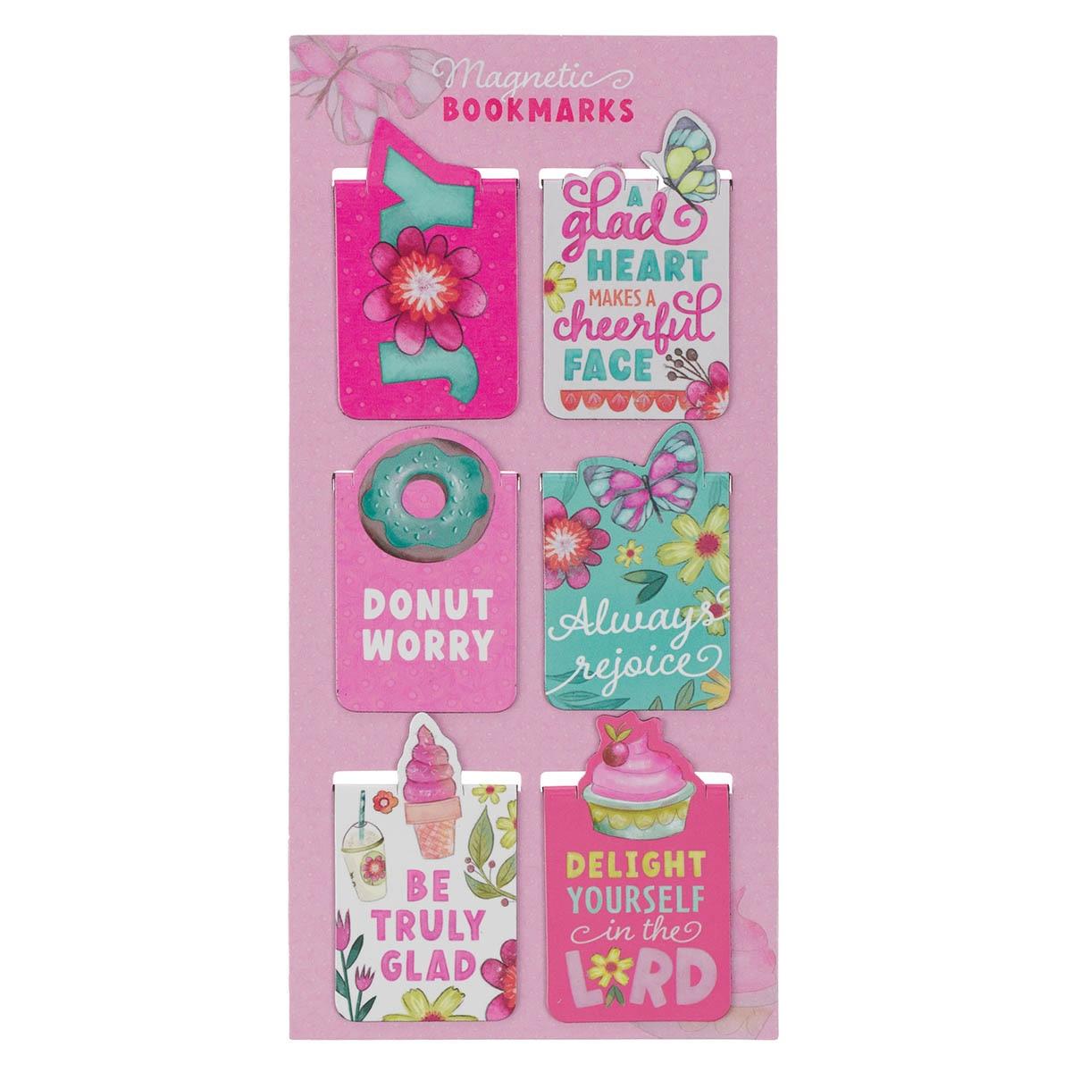 Productafbeelding: voorkant van A Glad Heart Makes A Cheerful Face Prov. 15:13 Magnetic Bookmark Set