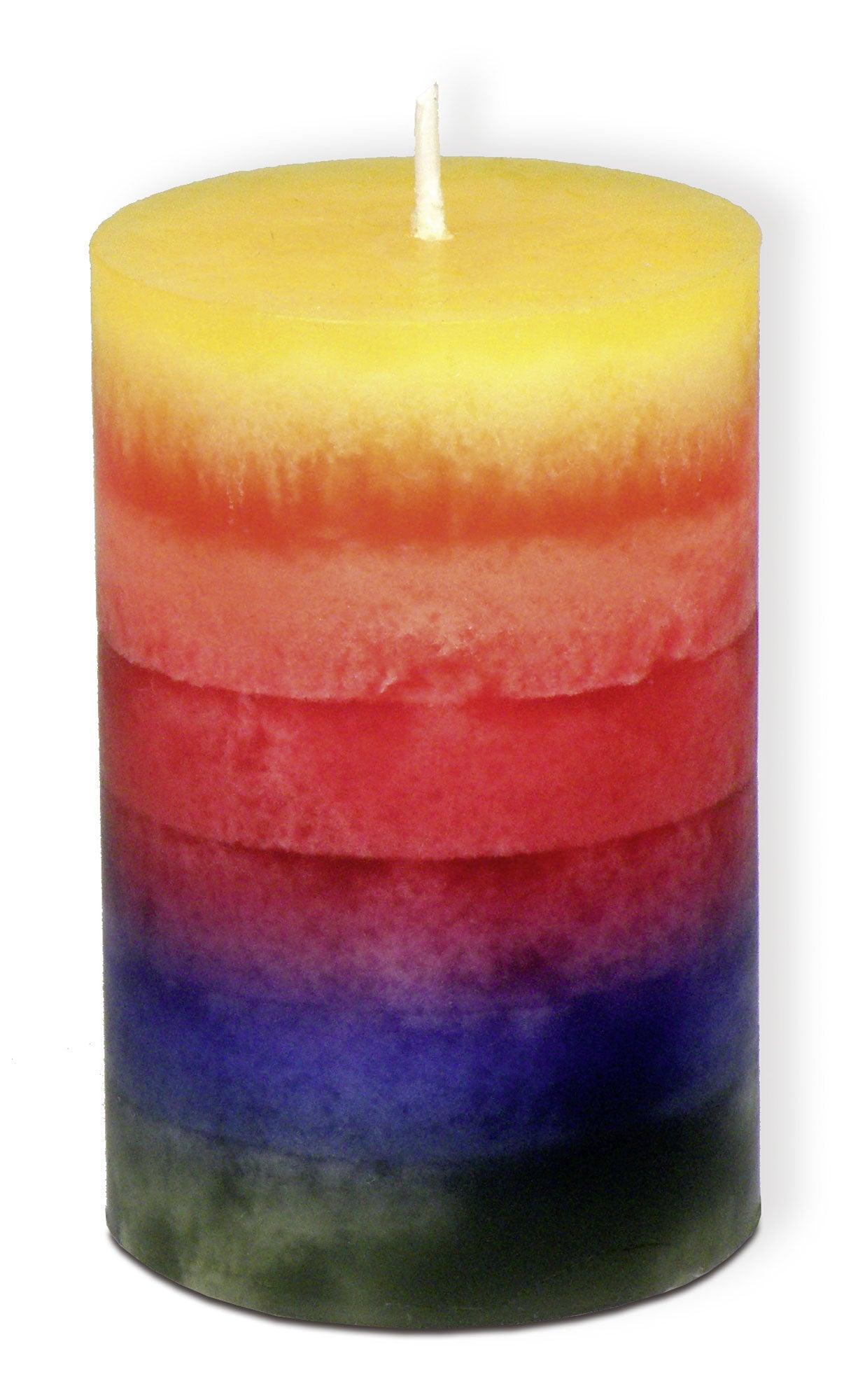 Productafbeelding: voorkant van Regenboog kaars 10cm