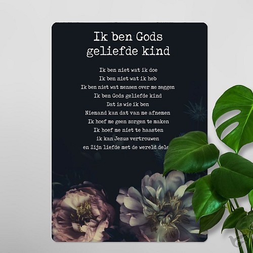 Productafbeelding: voorkant van Interieurbord A4 Gods geliefde kind