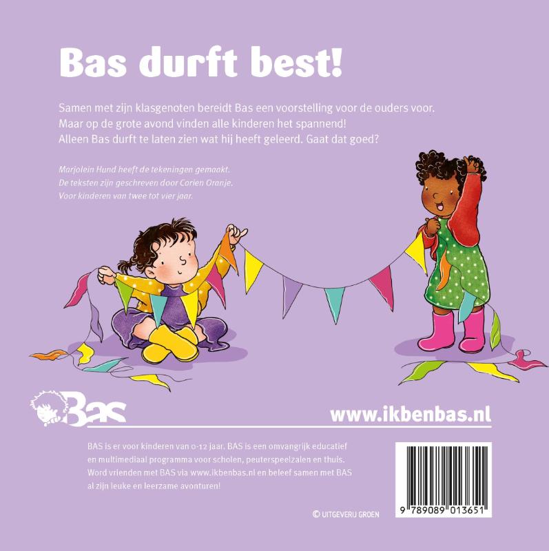 Productafbeelding: achterkant van Bas durft best!