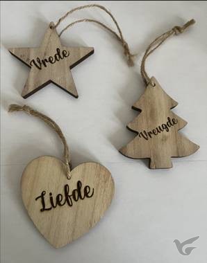 Productafbeelding: voorkant van Boomhangers (3) Vreugde Liefde Vrede