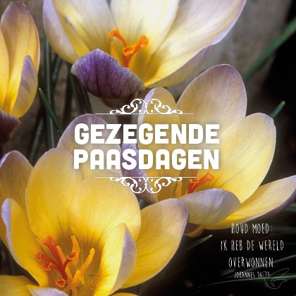 Productafbeelding: voorkant van Kaart gezegende paasdagen Joh 16:33