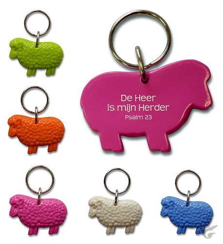 Productafbeelding: voorkant van Sleutelhanger schaap de Heer is mijn Her
