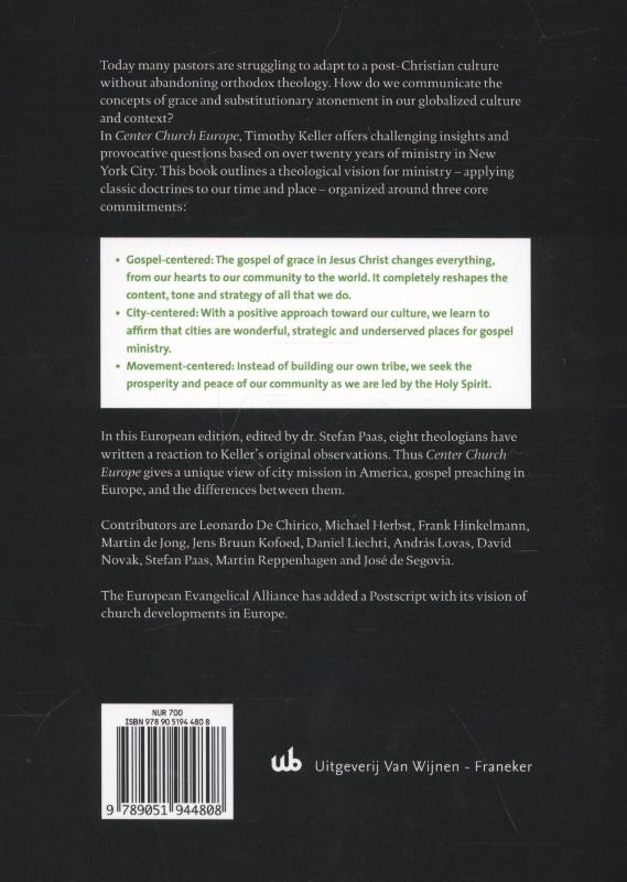 Productafbeelding: achterkant van Center church Europe