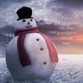 Productafbeelding: voorkant van Kerstkaart sneeuwpop fijne kerstdagen en