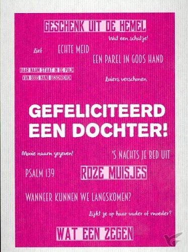 Productafbeelding: voorkant van Kaart gefeliciteerd een dochter