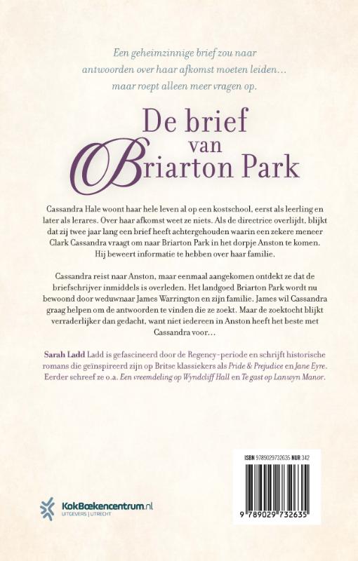 Productafbeelding: achterkant van De brief van Briarton Park