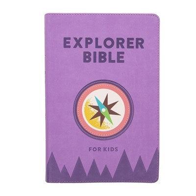 Productafbeelding: voorkant van CSB Explorer Bible For Kids-Lavender Compass LeatherTouch