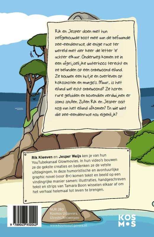 Productafbeelding: achterkant van Rik en Jesper overleven op een onbewoond eiland