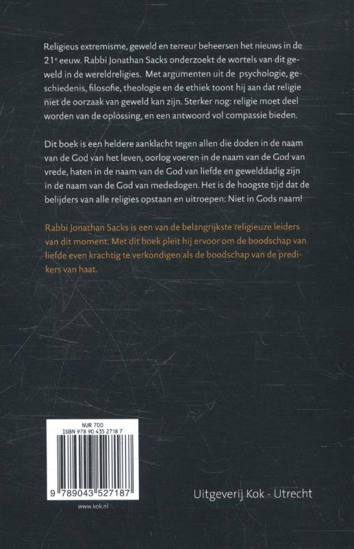 Productafbeelding: achterkant van Niet in Gods naam