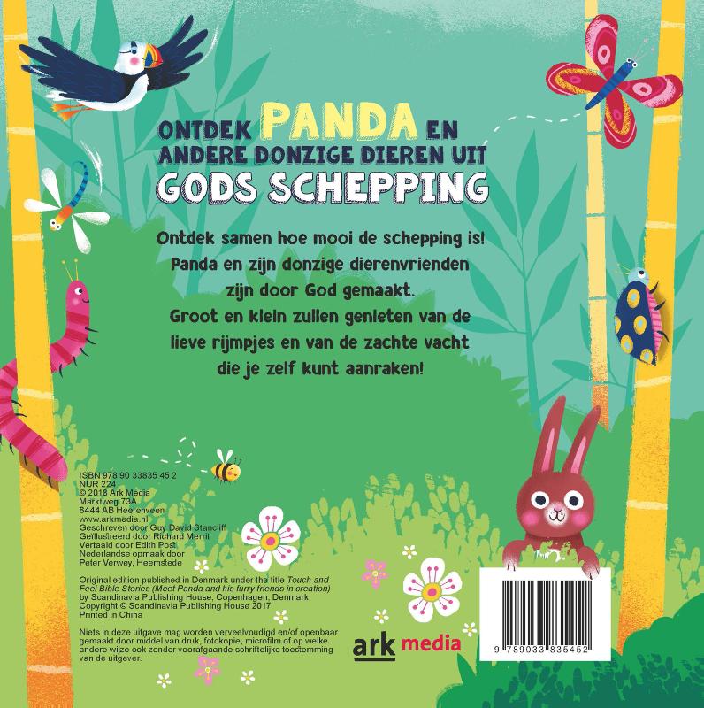 Productafbeelding: achterkant van Ontdek Panda en andere donzige dieren uit Gods schepping