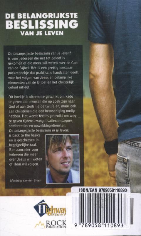 Productafbeelding: achterkant van De belangrijkste beslissing van je leven!