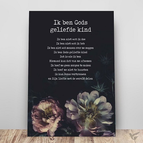 Productafbeelding: voorkant van Metalen wandbord A3 Gods geliefde kind