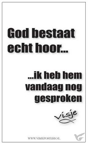Productafbeelding: voorkant van Kaart visje God bestaat echt hoor