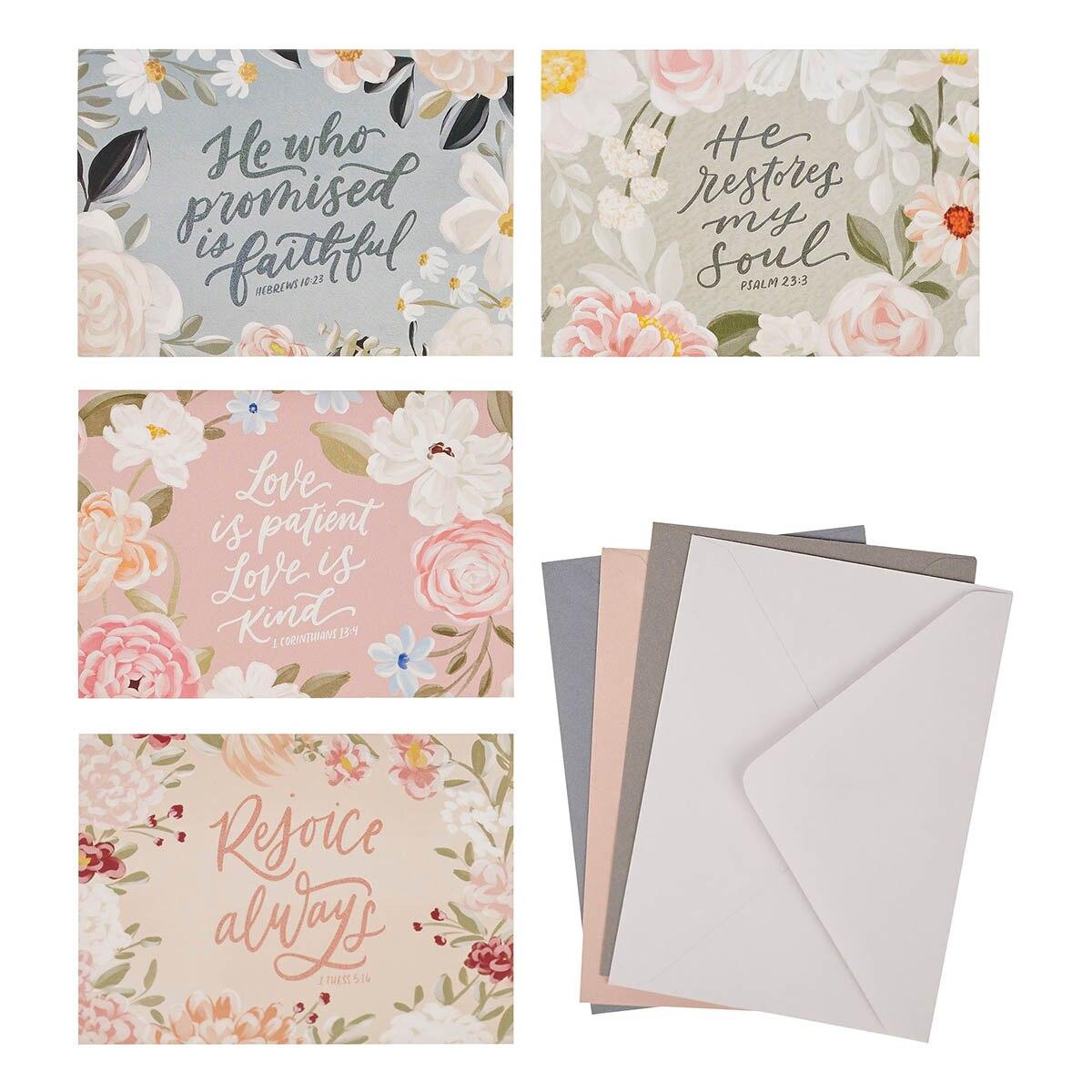 Productafbeelding: achterkant van 4 Scripture Designs (20 Cards) Boxed Greeting Cards