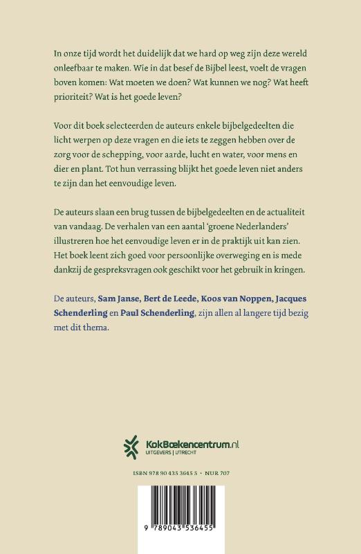 Productafbeelding: achterkant van Eenvoudig leven