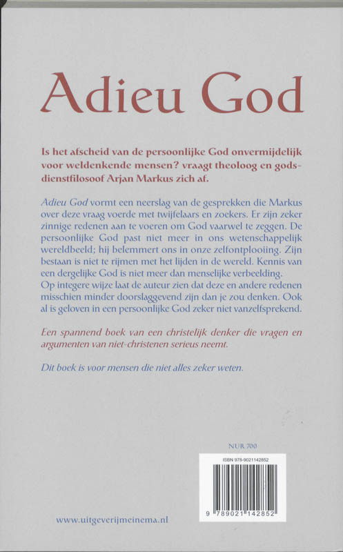 Productafbeelding: achterkant van Adieu God