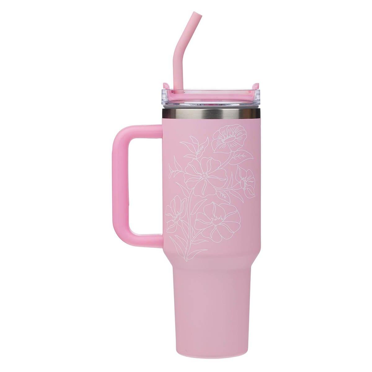 Productafbeelding: achterkant van With God All Things Matt. 19:26 Tumbler SS Pink