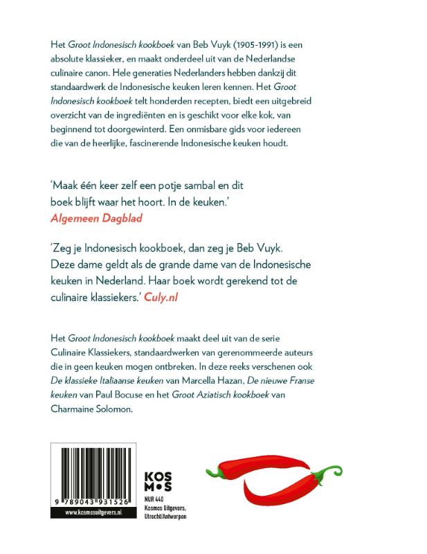 Productafbeelding: achterkant van Groot Indonesisch kookboek