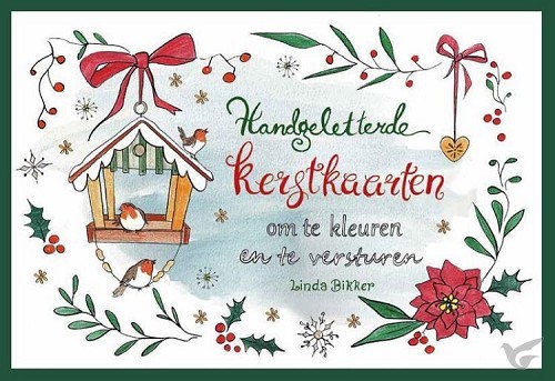 Productafbeelding: voorkant van Handgeletterde kerstkaarten om te kleure