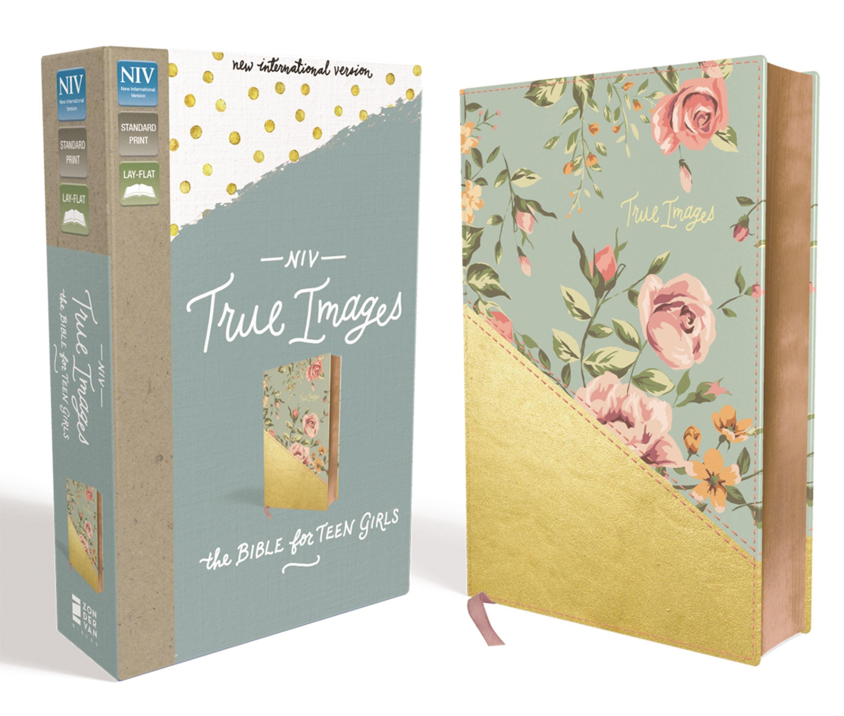 Productafbeelding: voorkant van NIV True Images Bible For Teen Girls-Turquoise/Gold Leathersoft