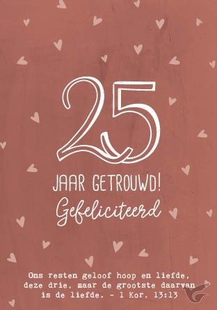 Productafbeelding: voorkant van Wenskaart 25 jaar getrouwd!
