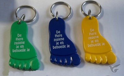 Productafbeelding: voorkant van Sleutelhanger voet De Here zegene je
