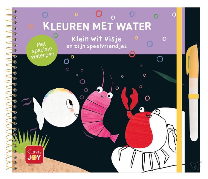 Productafbeelding: voorkant van Kleuren met water. Klein wit visje en zi