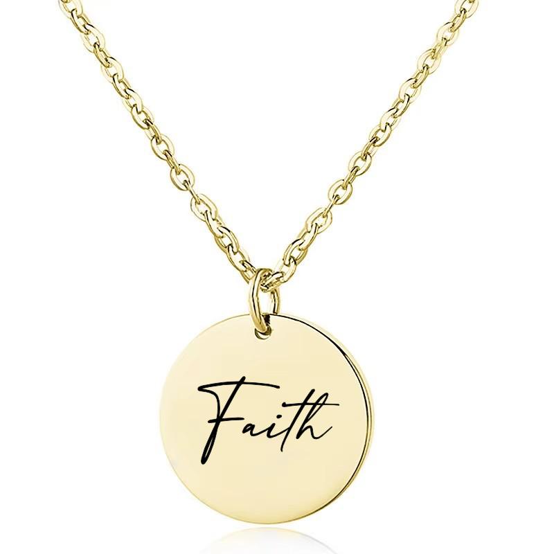 Productafbeelding: voorkant van Faith necklace gold stainless steel