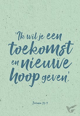 Productafbeelding: voorkant van Wenskaart Ik wil je een toekomst en nieu