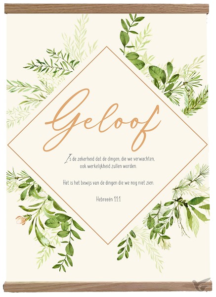 Productafbeelding: voorkant van Poster Textiel A3 Geloof Frame