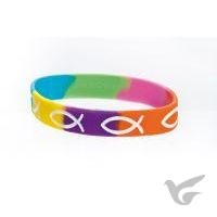 Productafbeelding: voorkant van Armband vis regenboog rubber