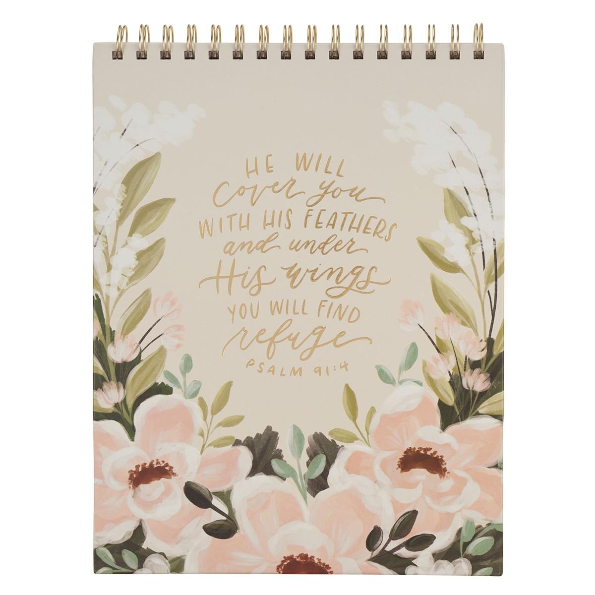 Productafbeelding: voorkant van He Will Cover You Ps. 91:4 Spiral Notepad