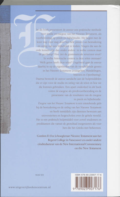 Productafbeelding: achterkant van Exegese van het Nieuwe Testament