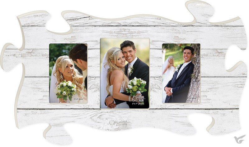Productafbeelding: voorkant van White wood - with 3 photo frames