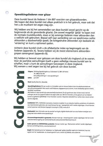 Productafbeelding: voorkant van Opwekking gitaarakkoorden 796-807 A4aanv