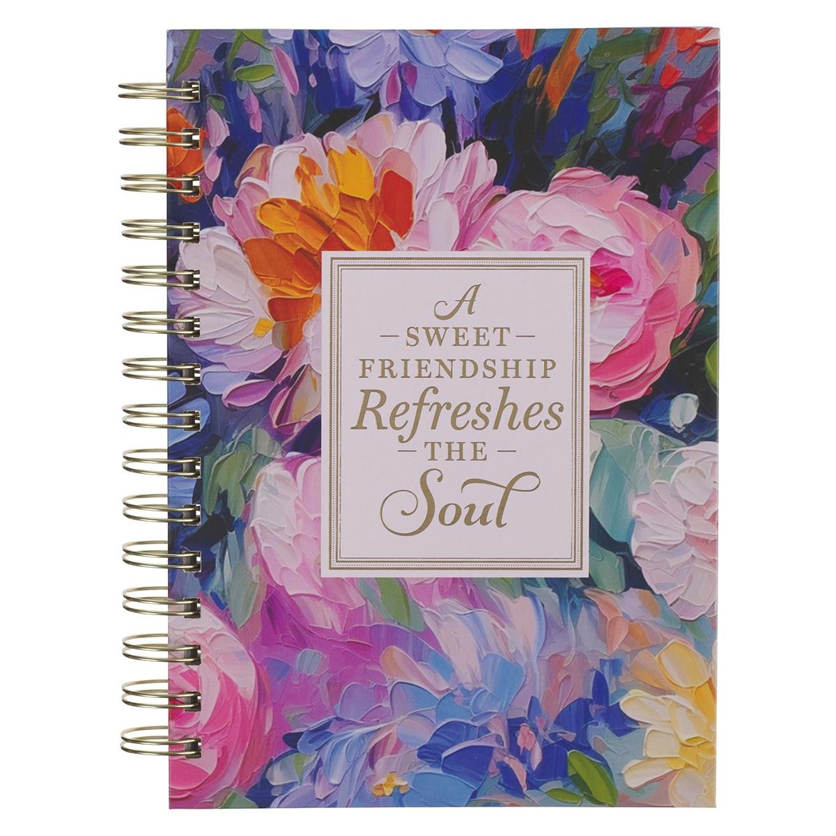 Productafbeelding: voorkant van Sweet Friendship Journal Spiral Multi Painted Floral