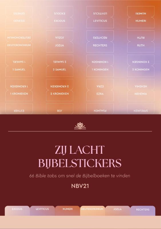 Productafbeelding: voorkant van Zij Lacht bijbelstickers NBV21