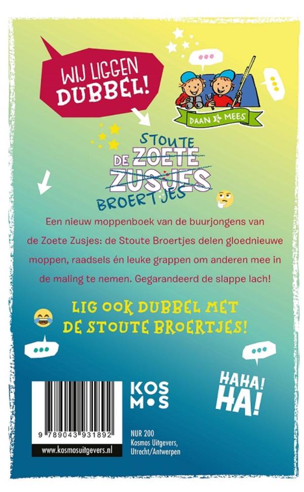 Productafbeelding: achterkant van De Stoute Broertjes moppenboek