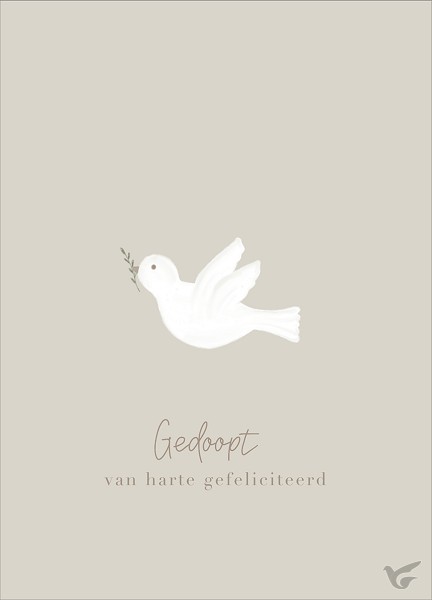 Productafbeelding: voorkant van Kaart Gedoopt - duif