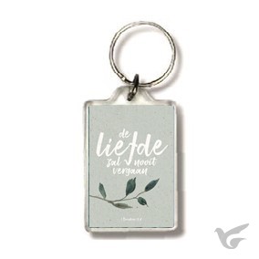 Productafbeelding: voorkant van Sleutelhanger de liefde zal nooit vergaa