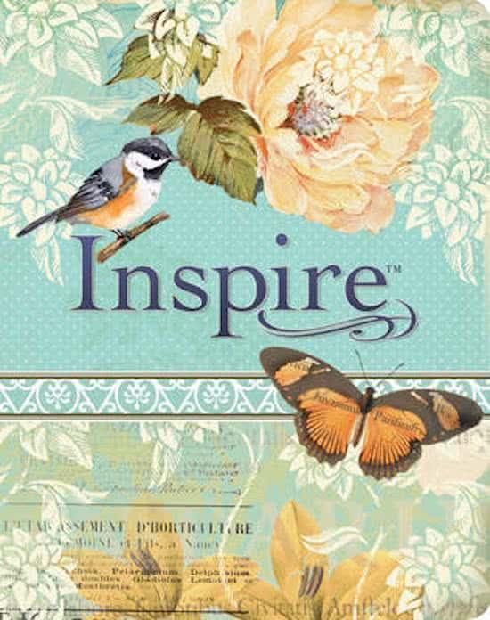 Productafbeelding: voorkant van Inspire bible leatherlike blue/cre
