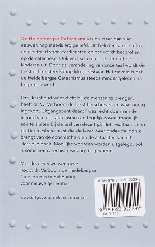 Productafbeelding: achterkant van De Heidelbergse Catechismus
