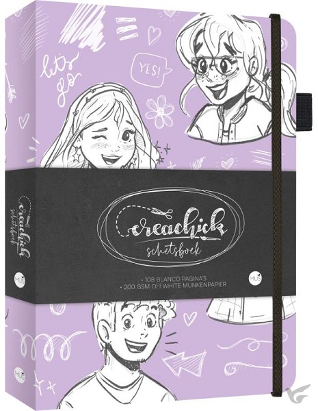Productafbeelding: voorkant van Creachick schetsboek lilac