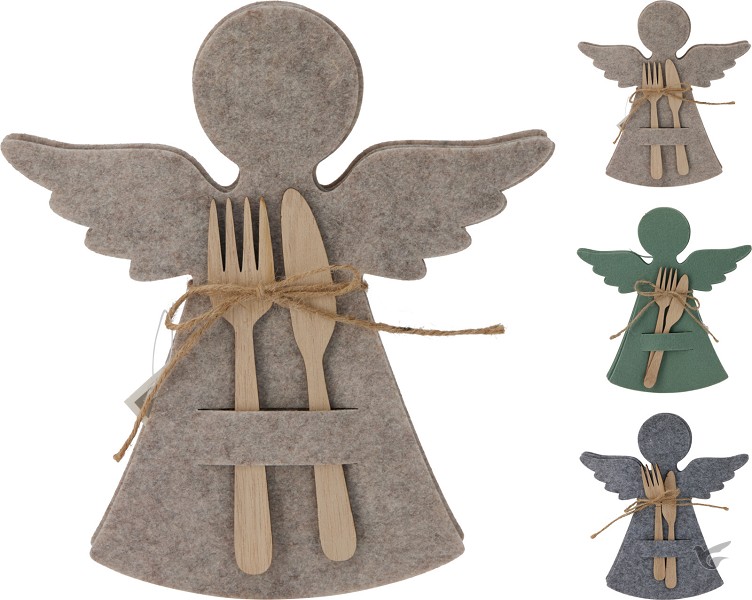 Productafbeelding: voorkant van Felt cutlery holder Angel (set3)