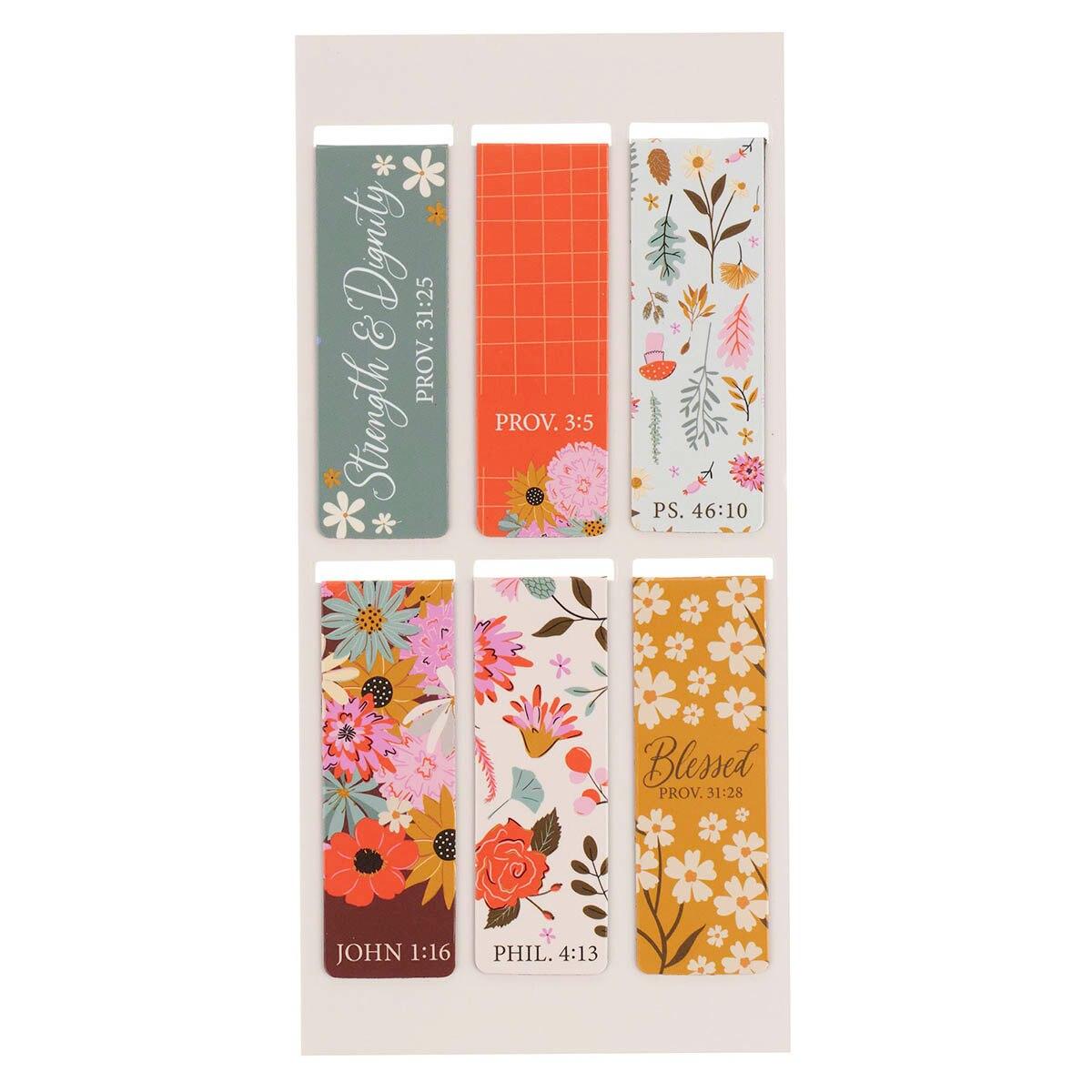 Productafbeelding: achterkant van Multi Floral Magnetic Bookmark Set