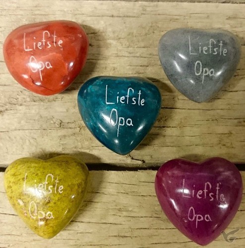 Productafbeelding: voorkant van Liefste opa paars hart steen