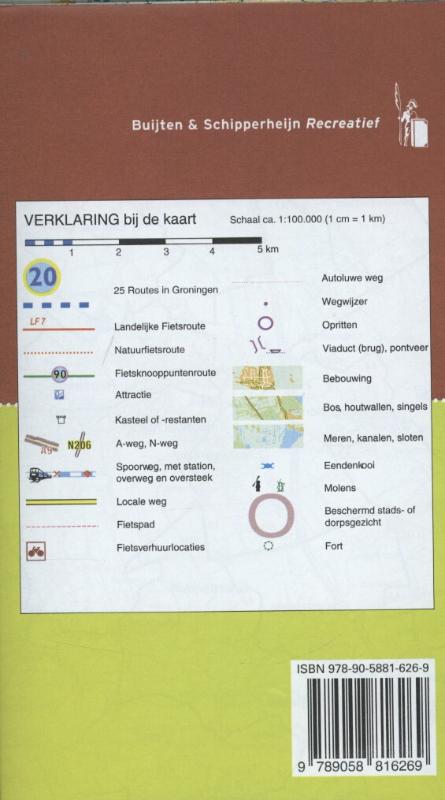 Productafbeelding: achterkant van Alle fietsroutes in de regio Groningen