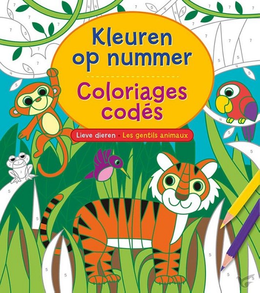 Productafbeelding: voorkant van Kleuren op nummer - lieve dieren color