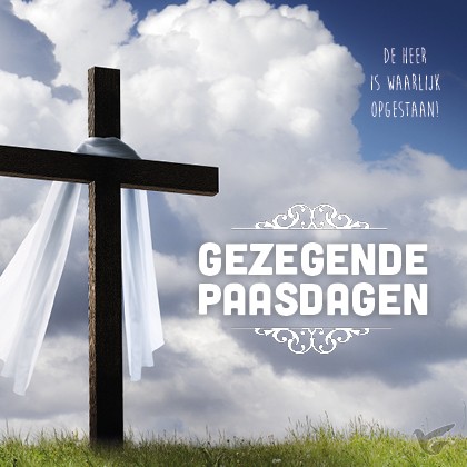 Productafbeelding: voorkant van Kaart gezegende paasdagen kruis